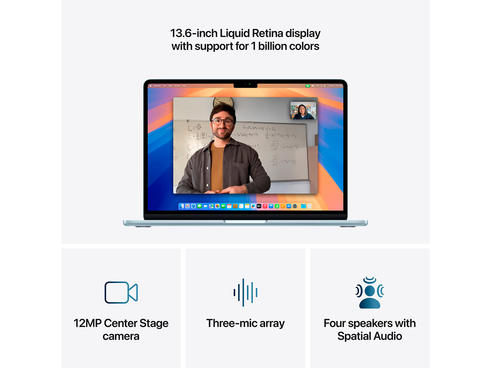 MacBook Air 2025 13" M4 10 processorer, 8 grafikkort, 16 GB, 256 GB - Himmelsblå - (MC6T4DK/A)