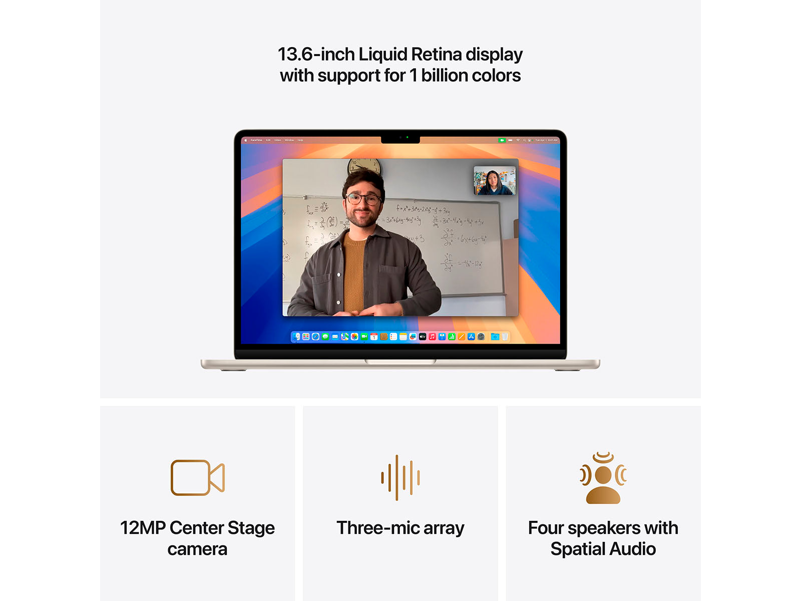 MacBook Air 2025 13" M4 10 processorer, 8 grafikkort, 16 GB, 256 GB - Starlight - (MW0Y3DK/A)