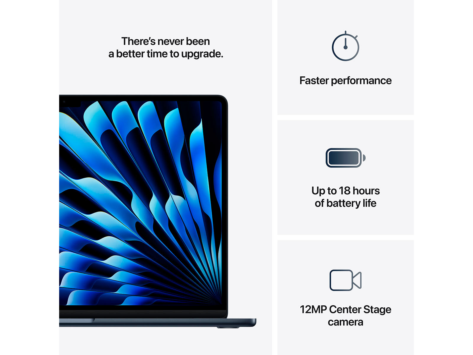 MacBook Air 2025 15" M4 10 processorer, 10 grafikkort, 24 GB, 512 GB - Midnatt - (MC6L4DK/A)