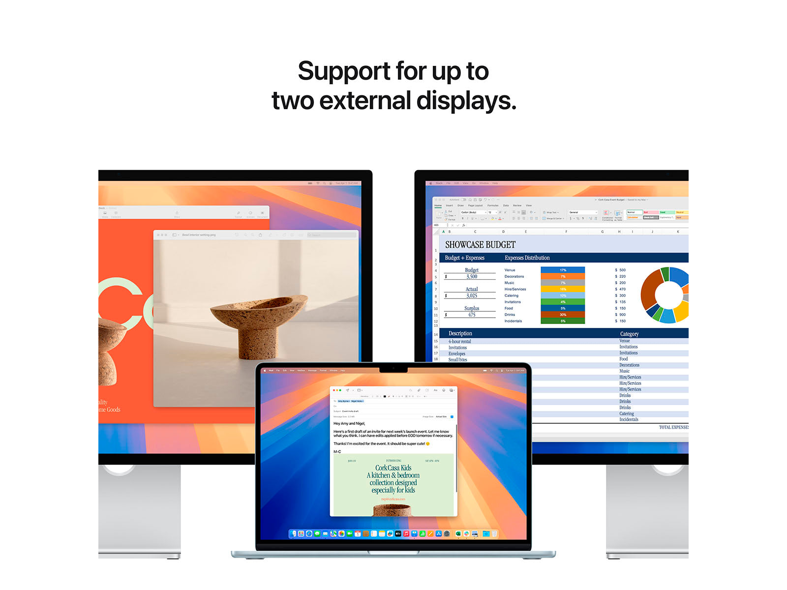 MacBook Air 2025 15" M4 10 processorer, 10 grafikkort, 24 GB, 512 GB - Midnatt - (MC6L4DK/A)