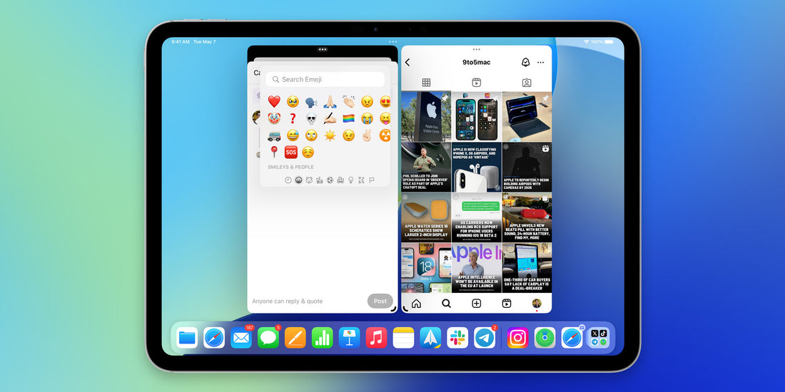 iPadOS 18 gør det lettere at vælge og tilføje emoji, når man skriver i iPhone-apps