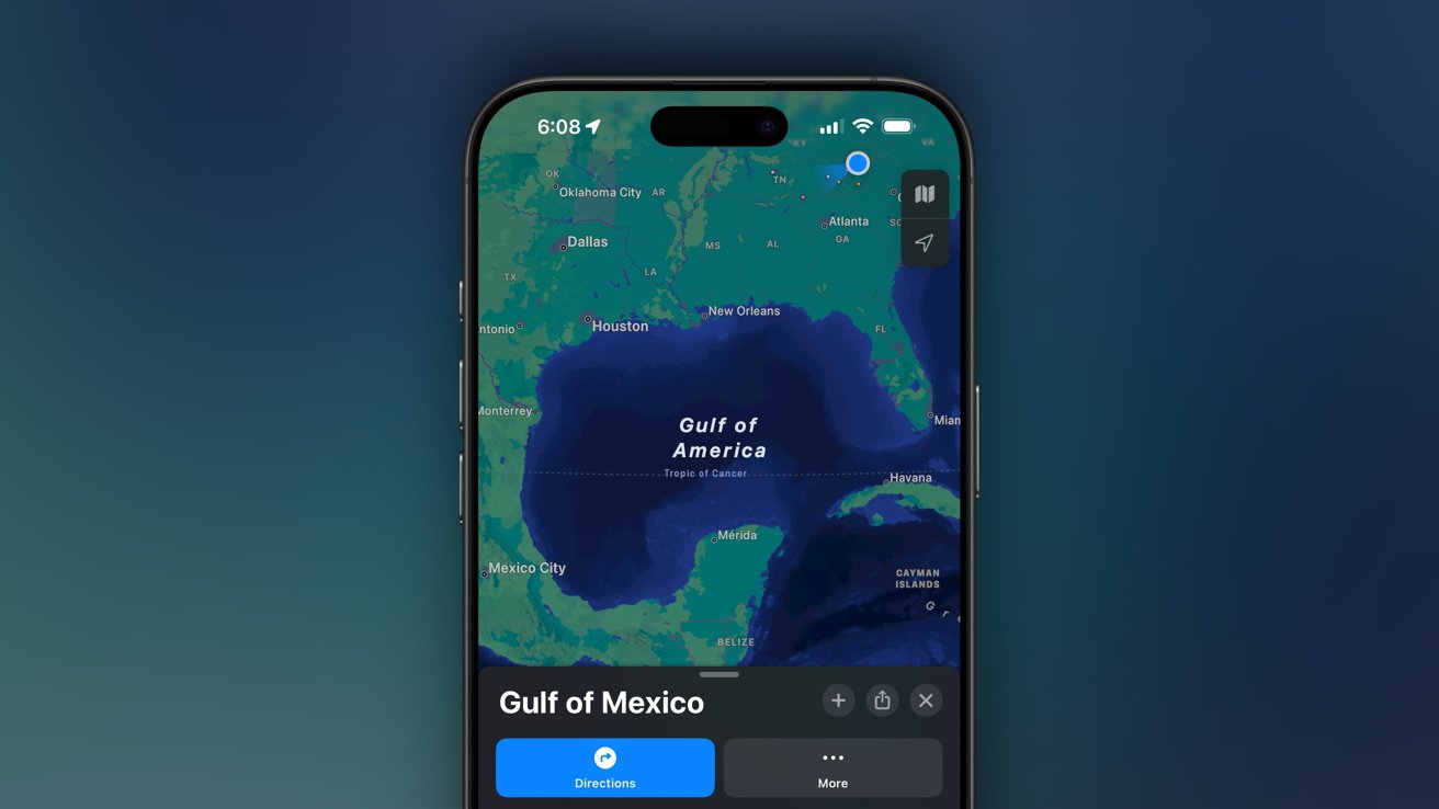Apple Maps forvirrer med 'Gulf of America' søgning