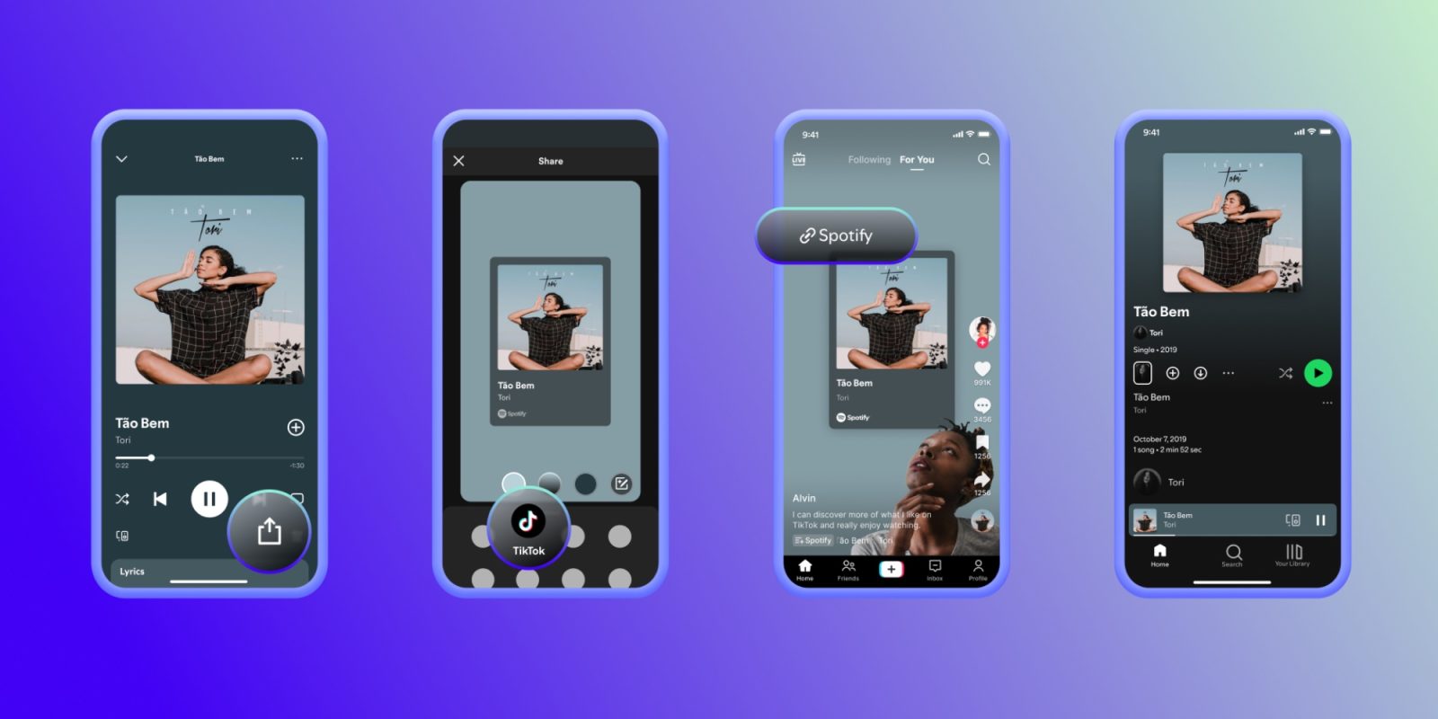 Spotify-brugere kan nu nemt dele sange på TikTok