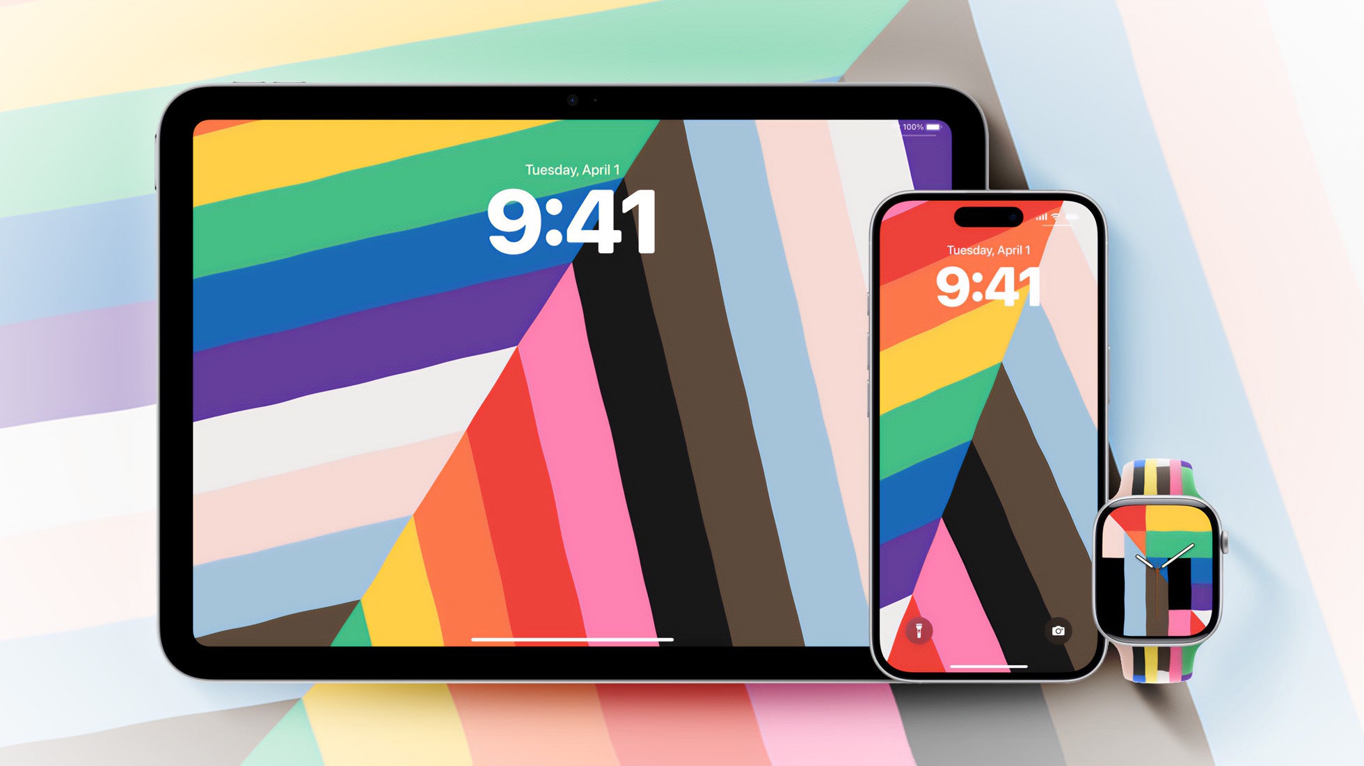Apple afslører 2025 Pride-armbånd, urskive og iPhone-baggrund