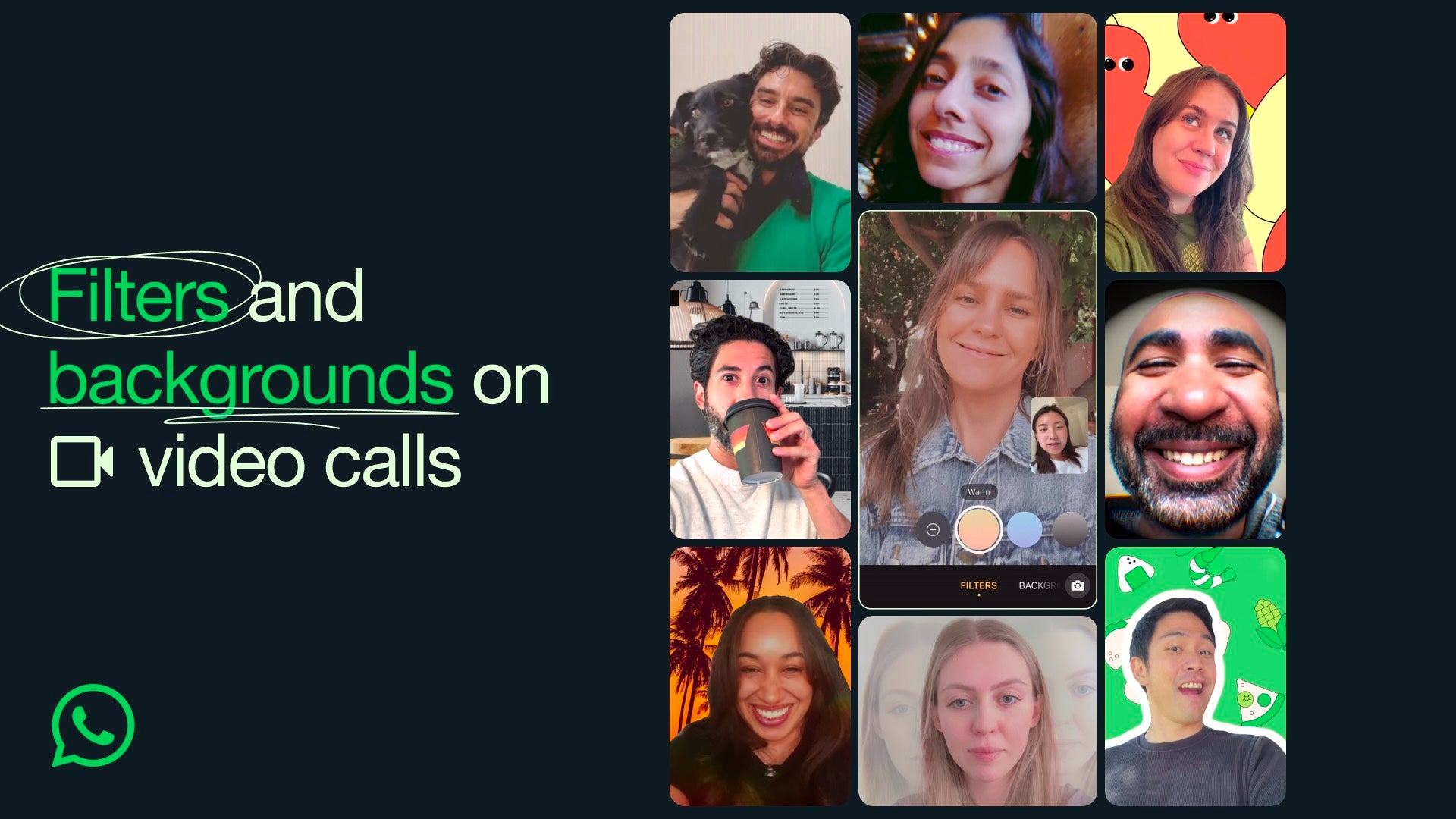 WhatsApp introducerer nye filtre og baggrunde til videoopkald