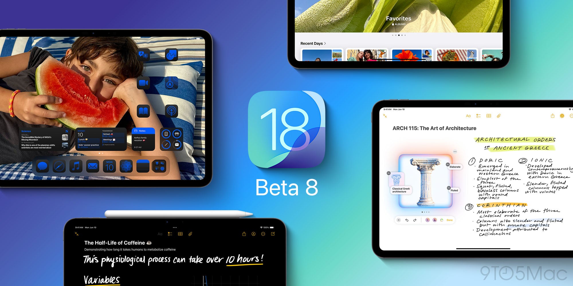 Apple frigiver beta 8 til iPadOS 18, macOS Sequoia, visionOS 2, og mere