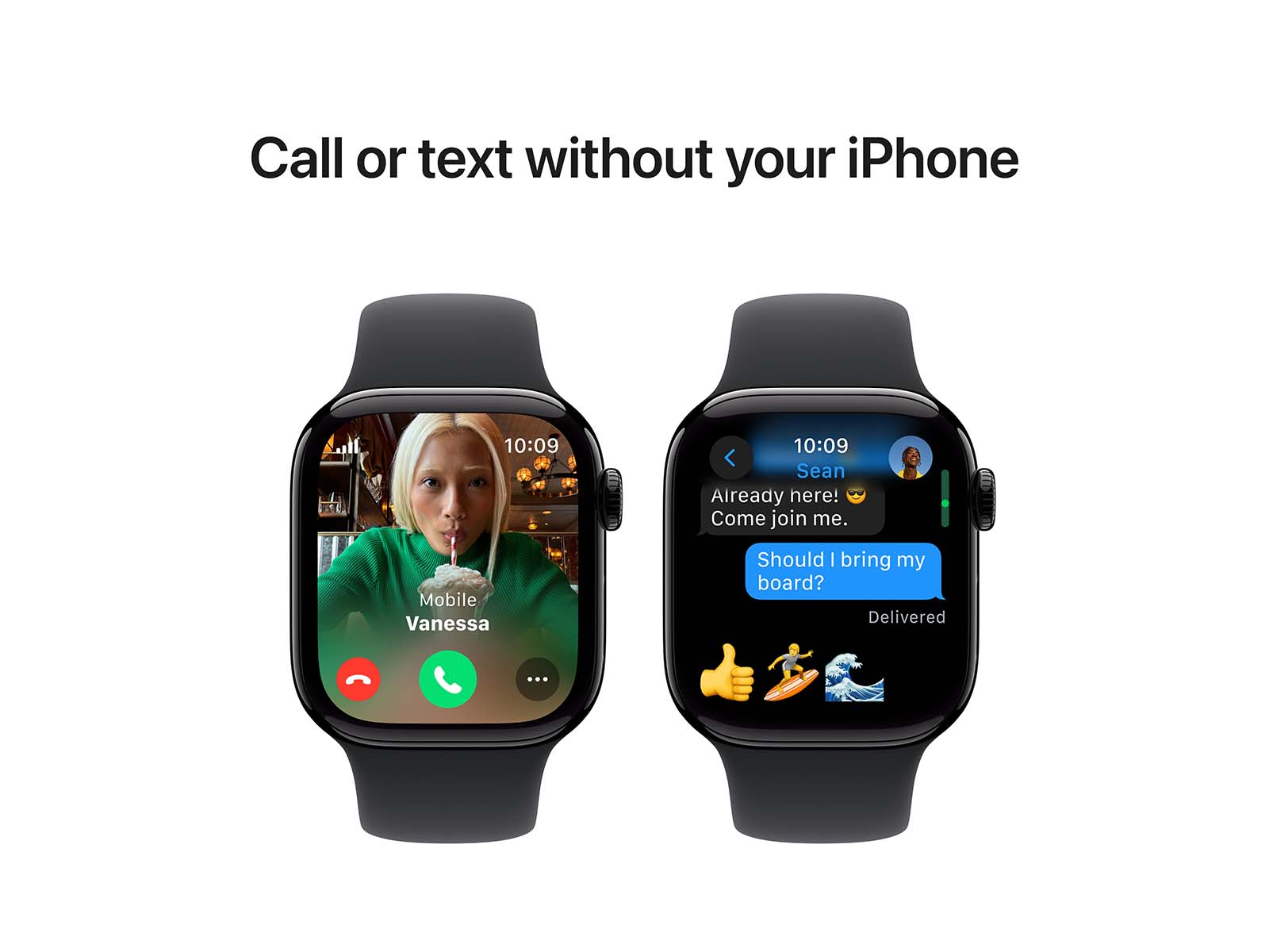 Apple Watch Series 10 (GPS + Cellular) 42 mm Sort Smart ur Apple