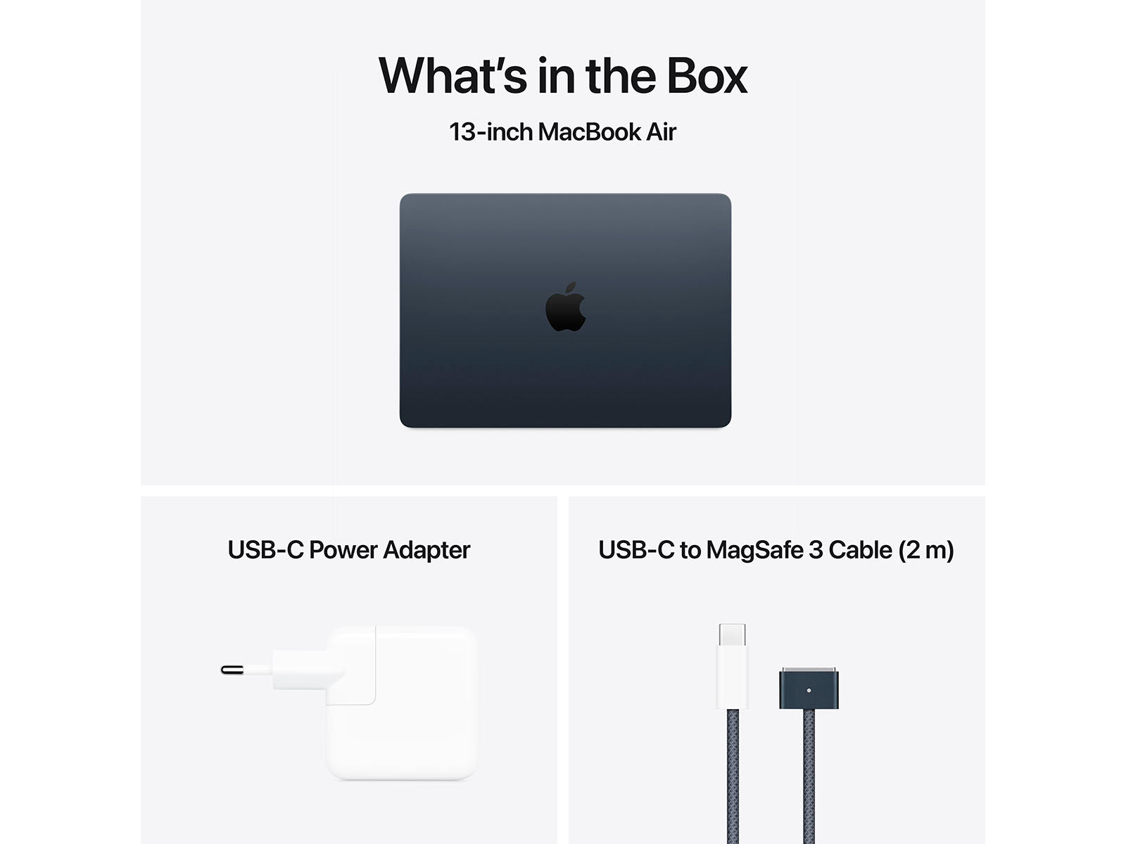 MacBook Air 2025 13" M4 10 processorer, 10 grafikkort, 16 GB, 512 GB - Midnatt - (MW133DK/A)