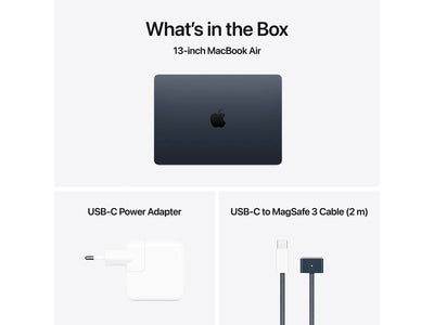 MacBook Air 2025 13" M4 10 processorer, 10 grafikkort, 16 GB, 512 GB - Midnatt - (MW133DK/A)