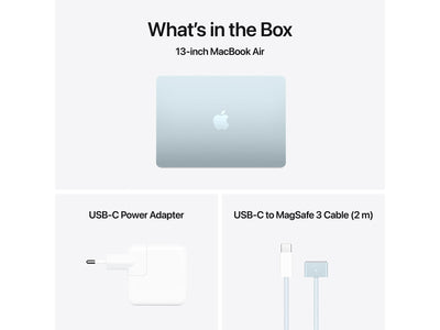 MacBook Air 2025 13" M4 10 processorer, 8 grafikkort, 16 GB, 256 GB - Himmelsblå - (MC6T4DK/A)