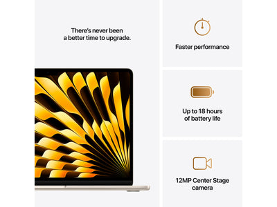 MacBook Air 2025 13" M4 10 processorer, 8 grafikkort, 16 GB, 256 GB - Starlight - (MW0Y3DK/A)