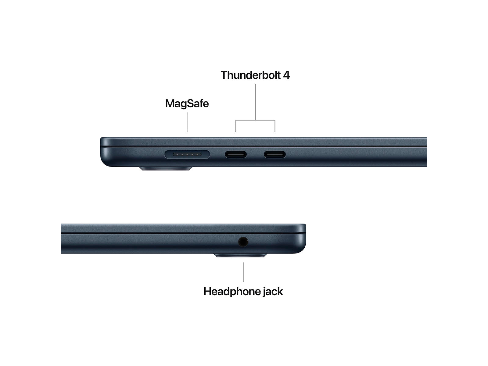 MacBook Air 2025 15" M4 10 processorer, 10 grafikkort, 16 GB, 256 GB - Midnatt - (MW1L3DK/A)