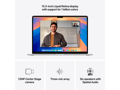 MacBook Air 2025 15" M4 10 processorer, 10 grafikkort, 24 GB, 512 GB - Silver - (MC6J4DK/A)