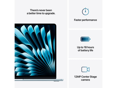 MacBook Air 2025 15" M4 10 processorer, 10 grafikkort, 16 GB, 256 GB - Himmelsblå - (MC7A4DK/A)