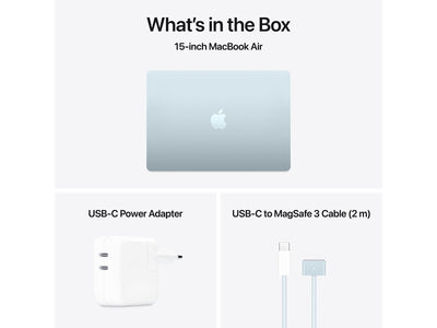 MacBook Air 2025 15" M4 10 processorer, 10 grafikkort, 16 GB, 256 GB - Himmelsblå - (MC7A4DK/A)