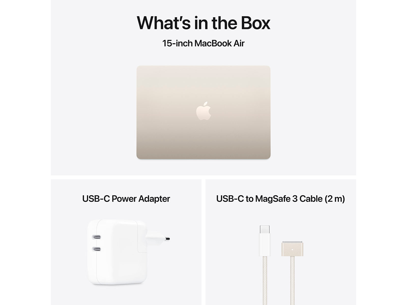 MacBook Air 2025 15" M4 10CPU, 10GPU, 16GB, 512GB - Starlight Apple
