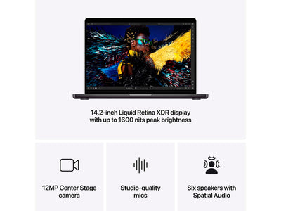 MacBook Pro 2024 14" M4 Pro 12 processorer, 16 grafikkort, 24 GB, 512 GB - rymdsvart - (MX2H3DK/A)