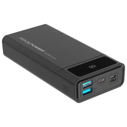 RealPower PB-20000 USB-C Hurtiglader Powerbank 20.000mAh Sort RealPower
