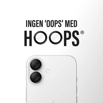 PanzerGlass Hoops Kameralinse-beskytter til iPhone 17 / 16 Plus – Sort