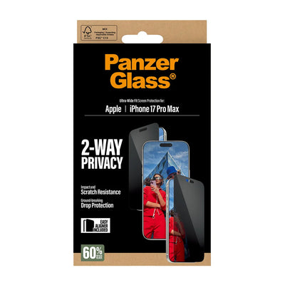 PanzerGlass 2-Way Privacy Skærmbeskyttelse til iPhone 17 Pro Max