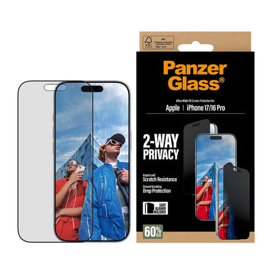 PanzerGlass 2-Way Privacy Skærmbeskyttelse til iPhone 17 / 16 Pro